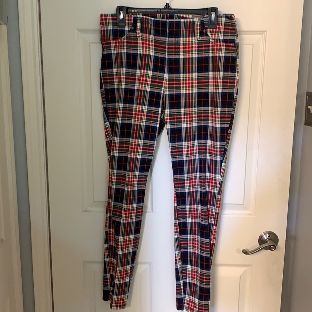 Plaid Stretch pants - size L